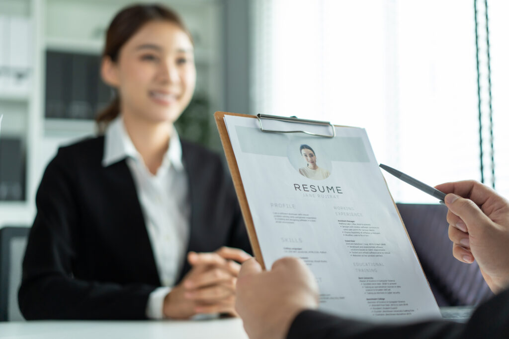 A young candidate engaged in a job interview